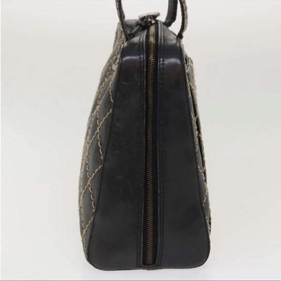 CHANEL WILD STICH QUILTED BLACK PURSE/ SHOULDER BAG - Picture 9 of 13